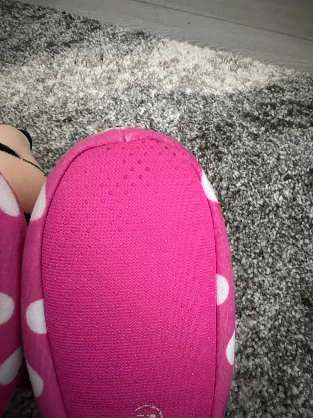 Minnie Mouse Pink Polka Dot Toddler Slippers